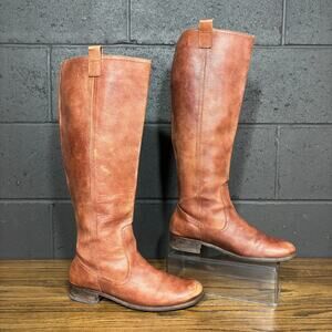 Vintage Lumiani Campus Style Boots Brown Leather Wide Calf Brazil Women’s 10